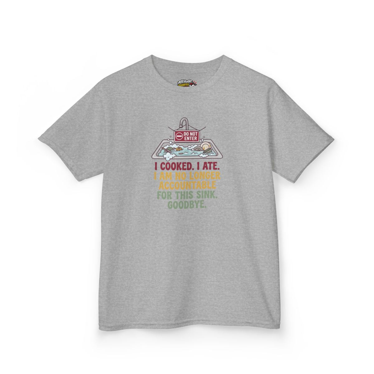 Color: Sport Grey | I Cooked I Ate Kids Tee