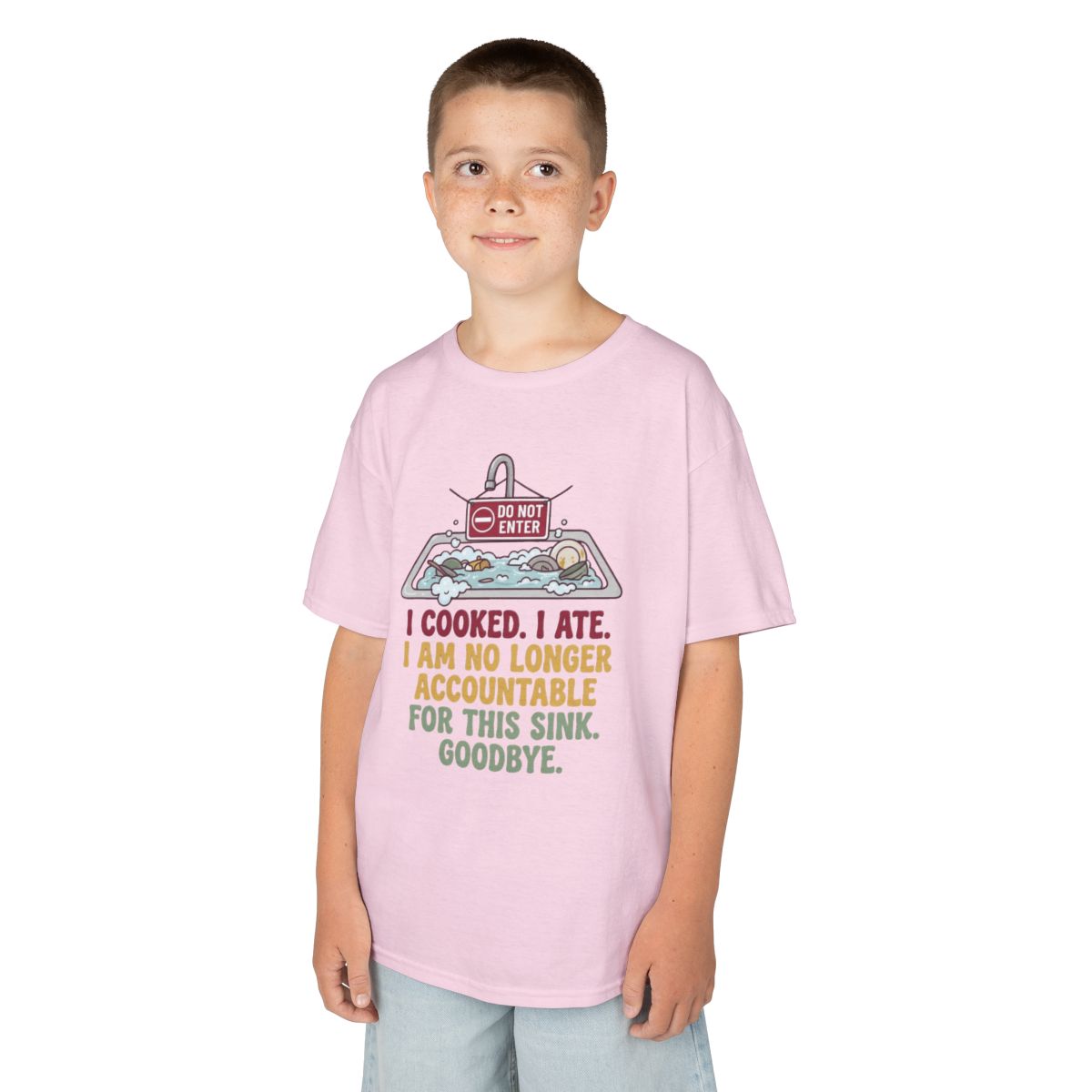 Color: Light Pink | I Cooked I Ate Kids Tee