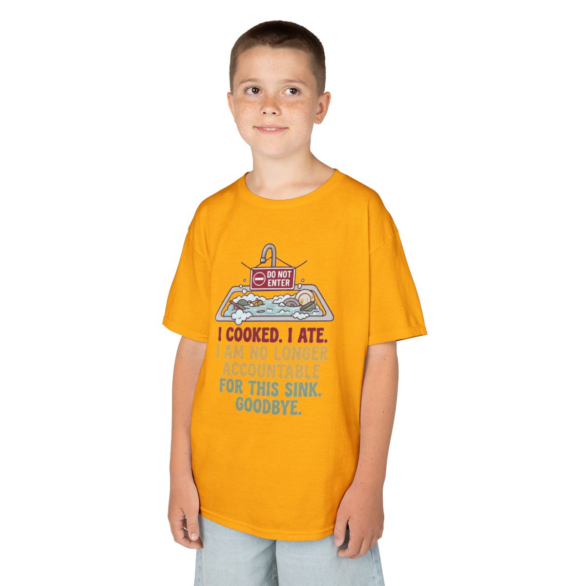 Color: Gold | I Cooked I Ate Kids Tee