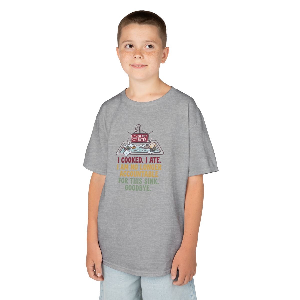 Color: Sport Grey | I Cooked I Ate Kids Tee