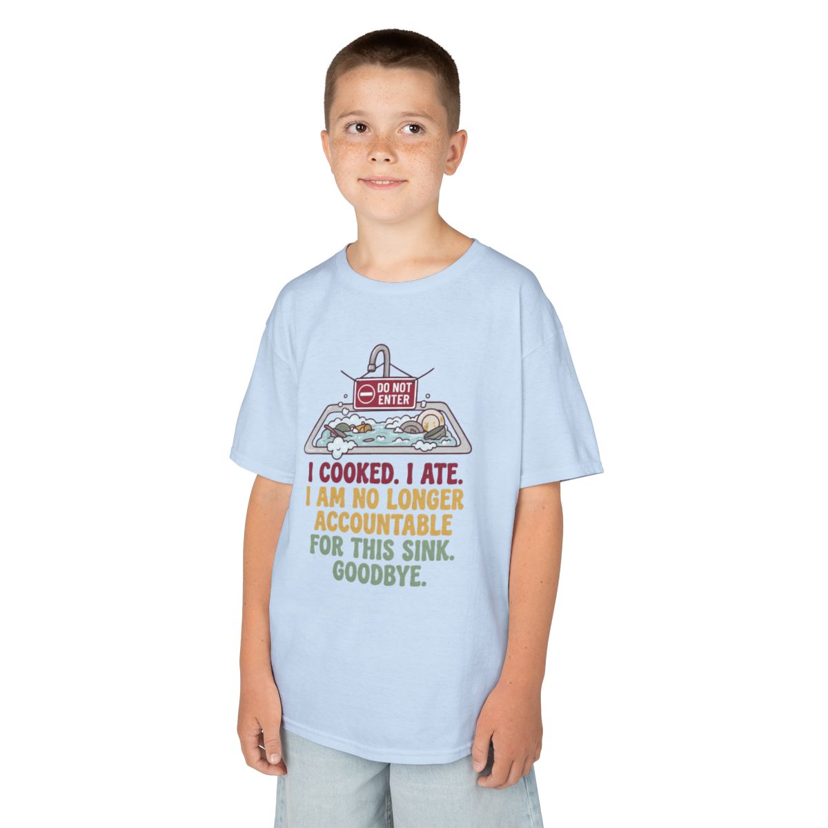 Color: Light Blue | I Cooked I Ate Kids Tee