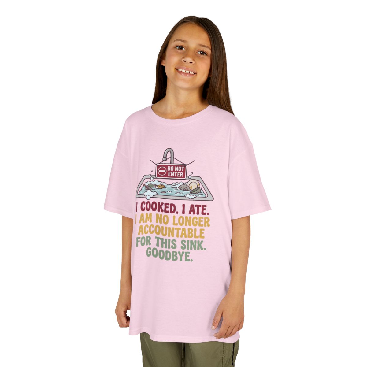 Color: Light Pink | I Cooked I Ate Kids Tee