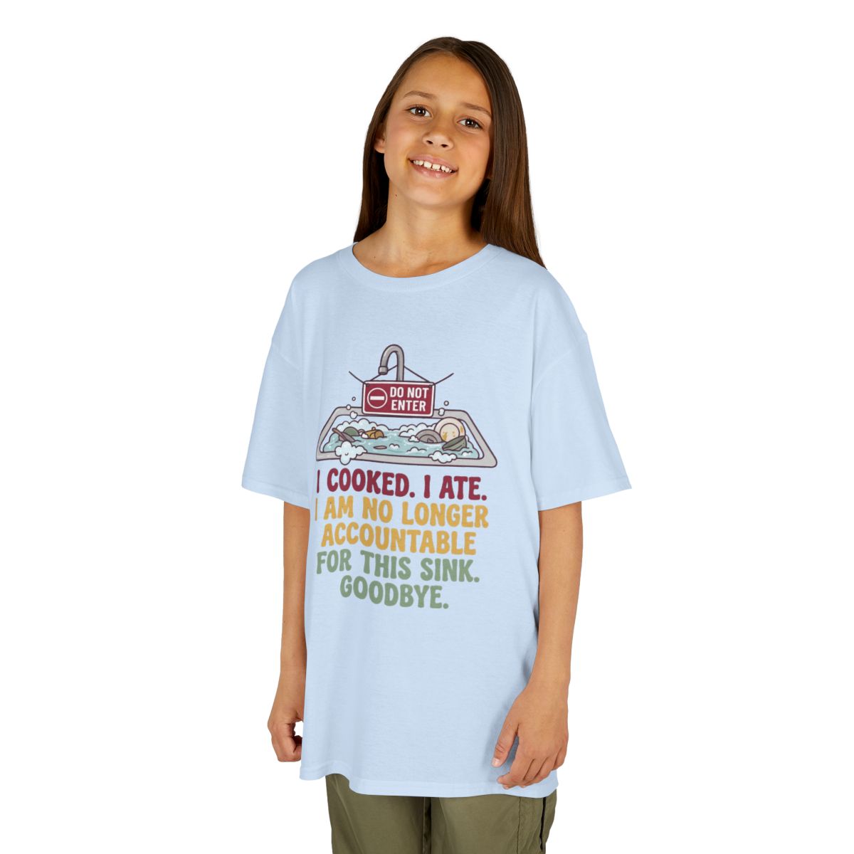Color: Light Blue | I Cooked I Ate Kids Tee