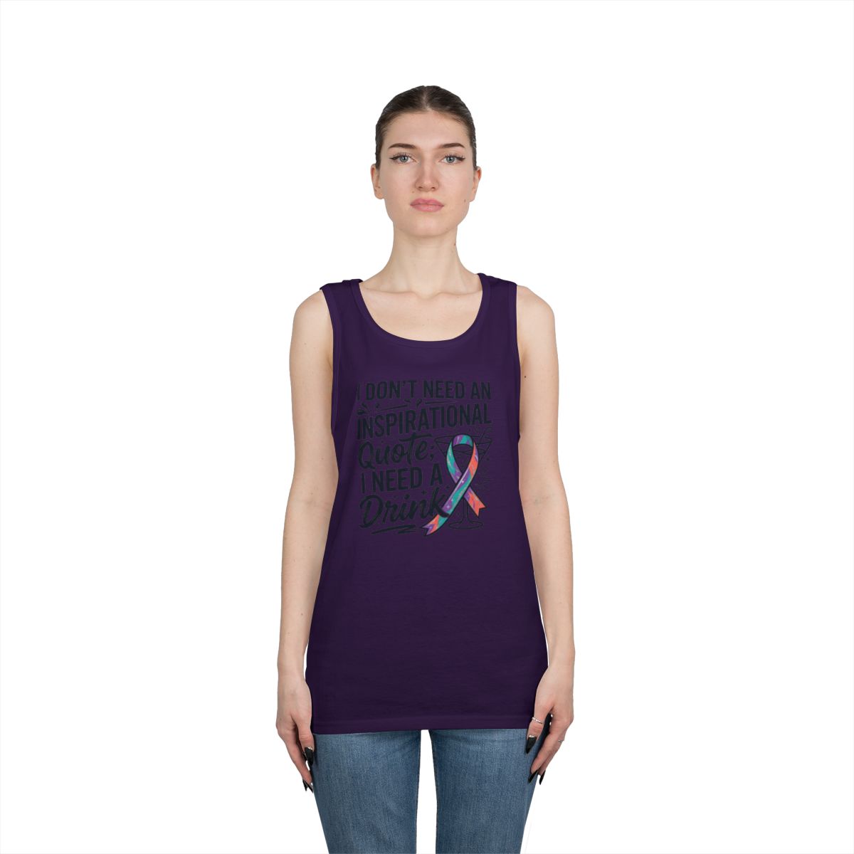 Color: Purple | I Don't Need An Inspirational Quote Tank Top
