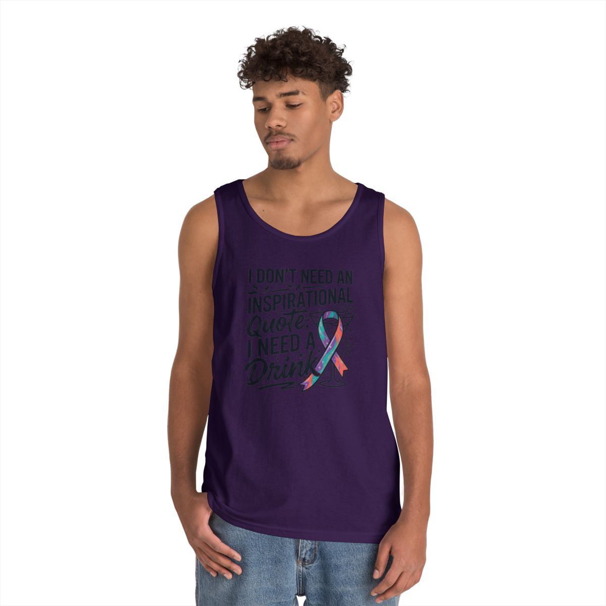 Color: Purple | I Don't Need An Inspirational Quote Tank Top