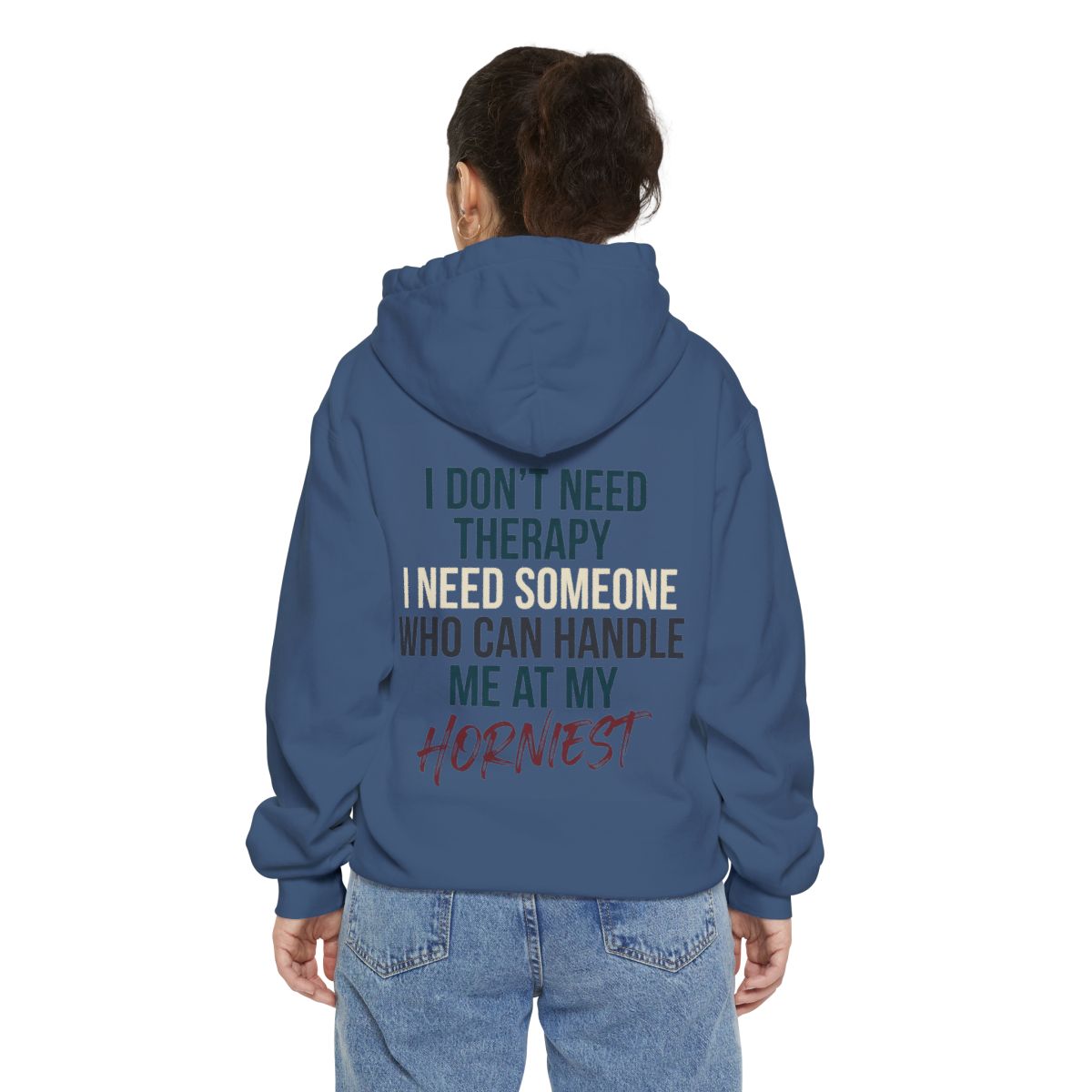 Color: True Navy | I Don't Need Therapy Garment-Dyed Hoodie