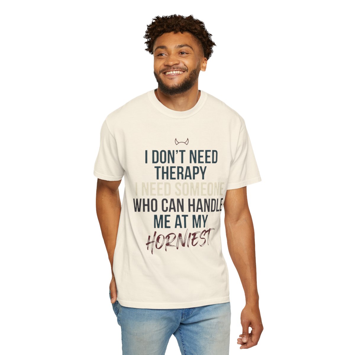 Color: Ivory | I Don't Need Therapy Unisex Garment-Dyed Tee