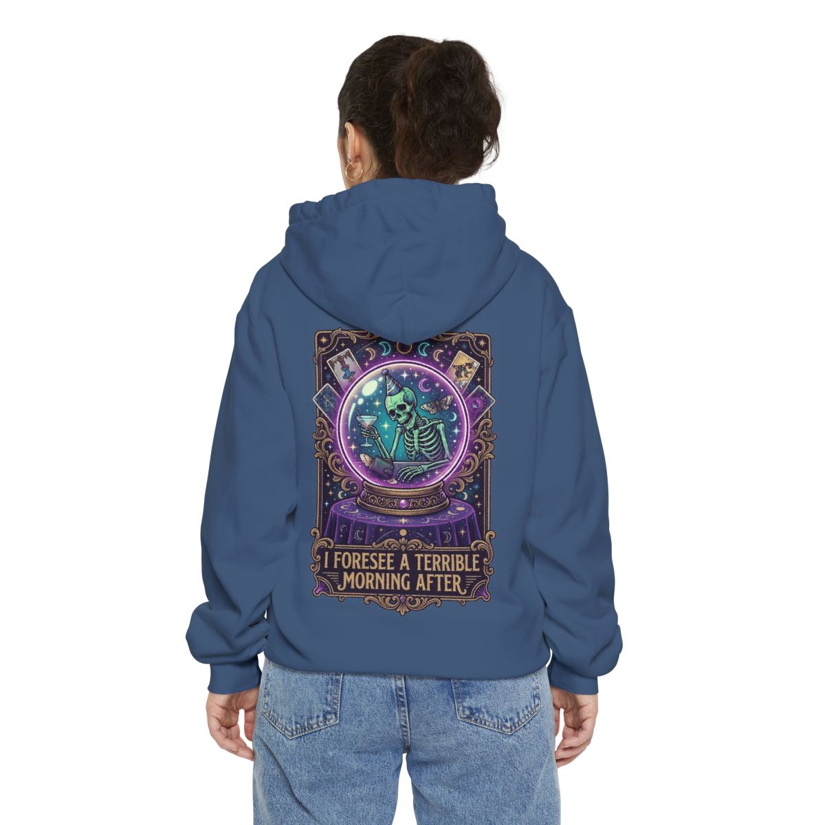 Color: True Navy | I Foresee A Terrible Morning After Garment-Dyed Hoodie