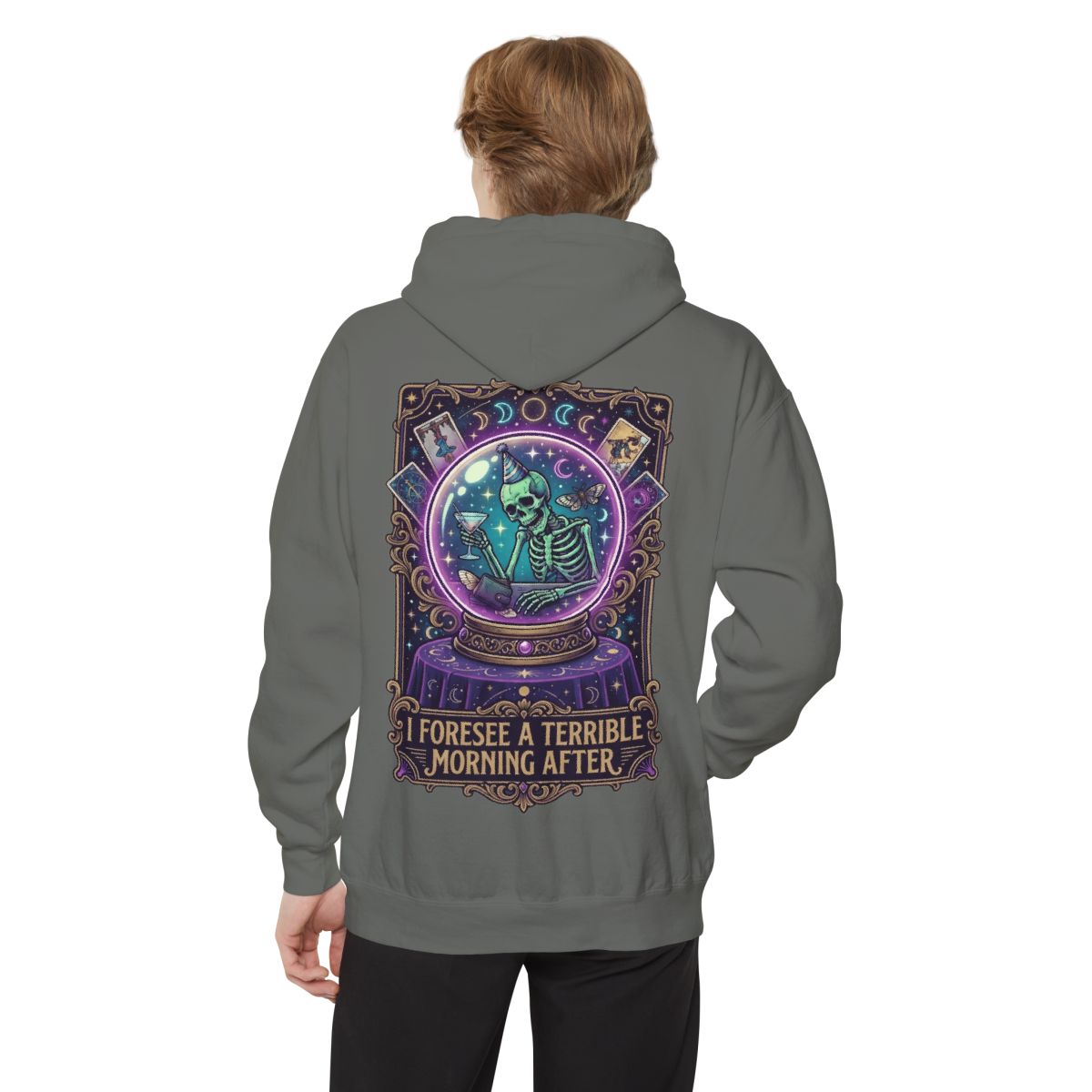 Color: Grey | I Foresee A Terrible Morning After Garment-Dyed Hoodie