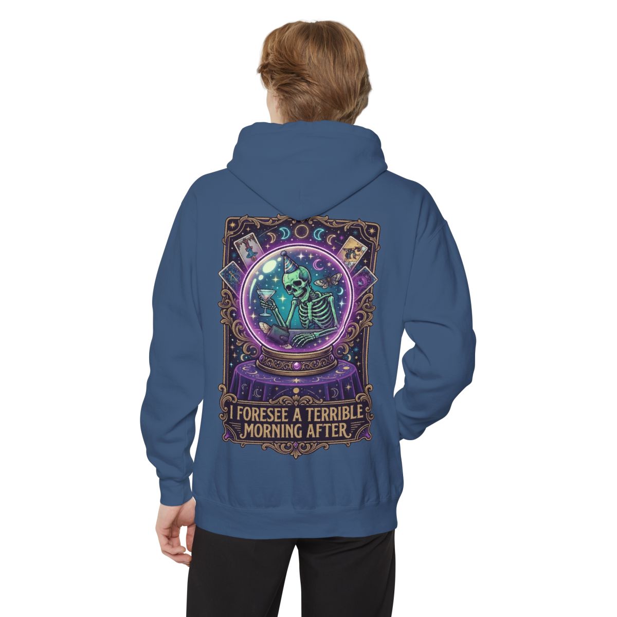 Color: True Navy | I Foresee A Terrible Morning After Garment-Dyed Hoodie