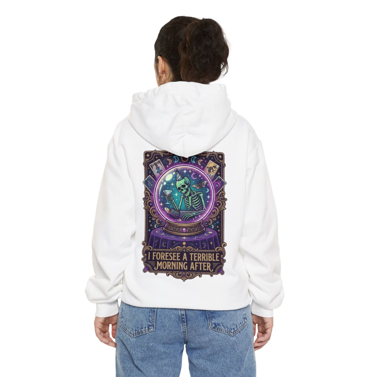 Color: White | I Foresee A Terrible Morning After Garment-Dyed Hoodie
