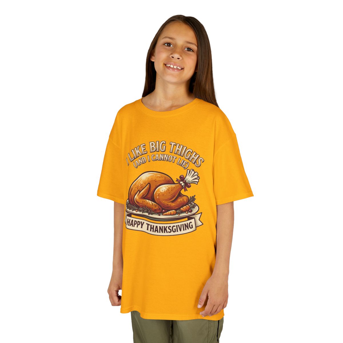 Color: Gold | I Like Big Thighs Kids Tee