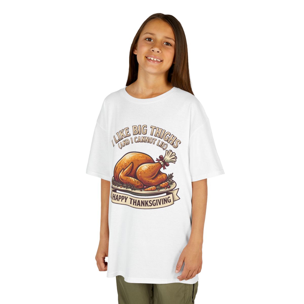 Color: White | I Like Big Thighs Kids Tee