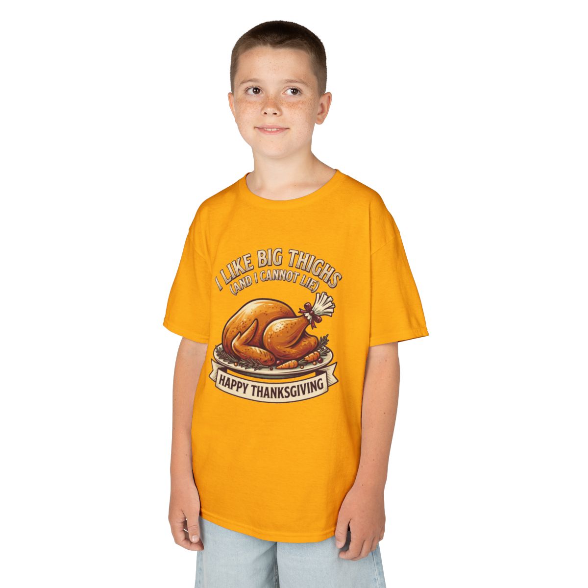 Color: Gold | I Like Big Thighs Kids Tee