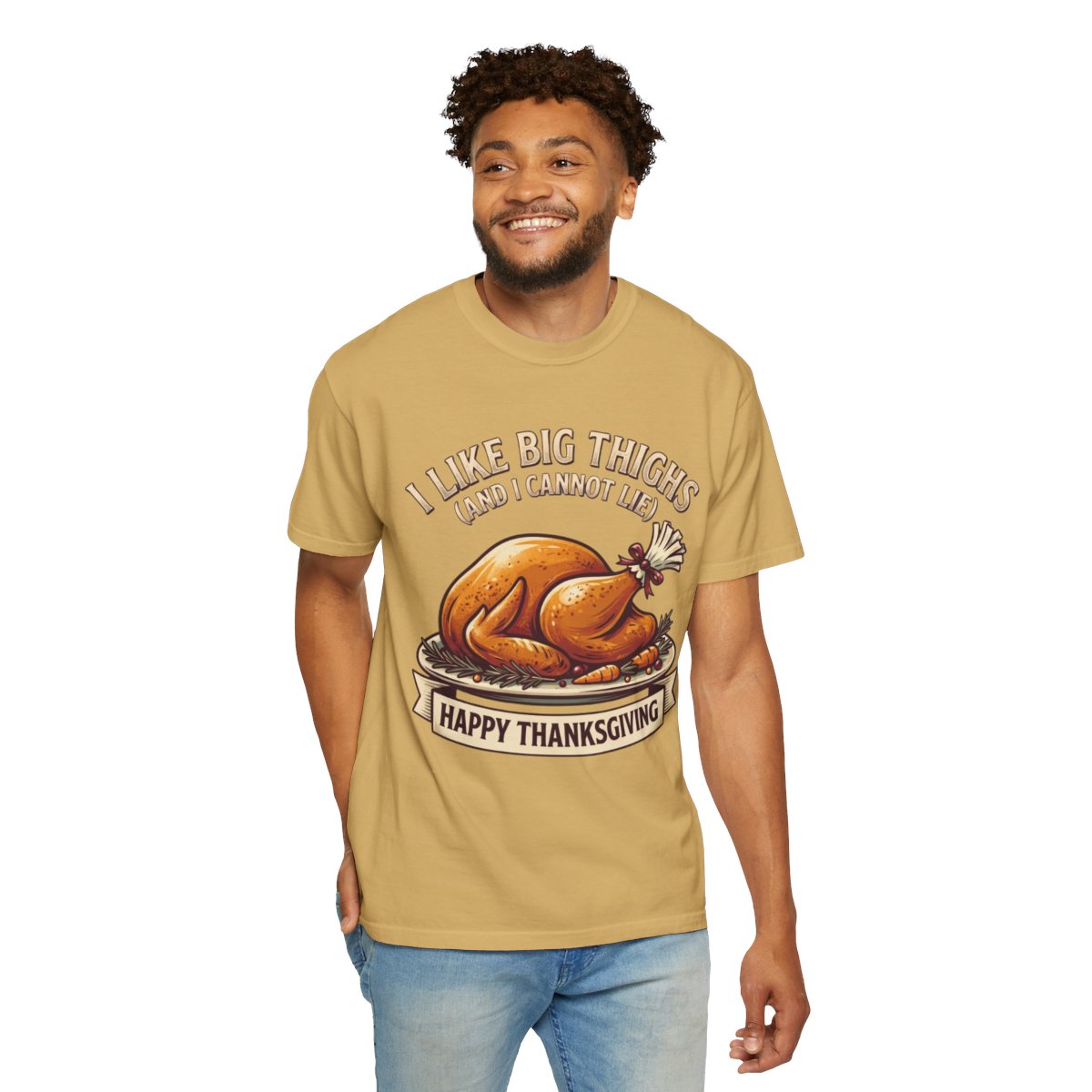 Color: Mustard | I Like Big Thighs Unisex Garment-Dyed Tee