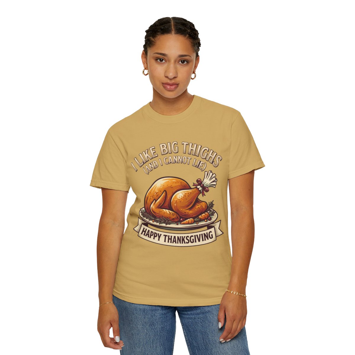 Color: Mustard | I Like Big Thighs Unisex Garment-Dyed Tee