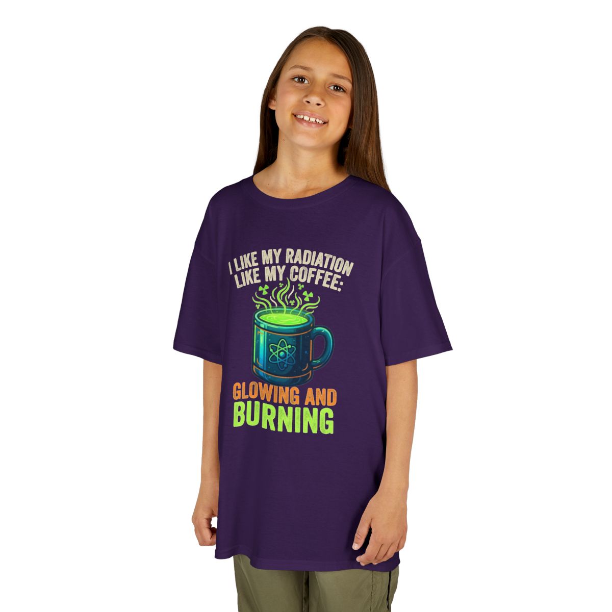 Color: Purple | I Like My Radiation Like My Coffee Kids Tee