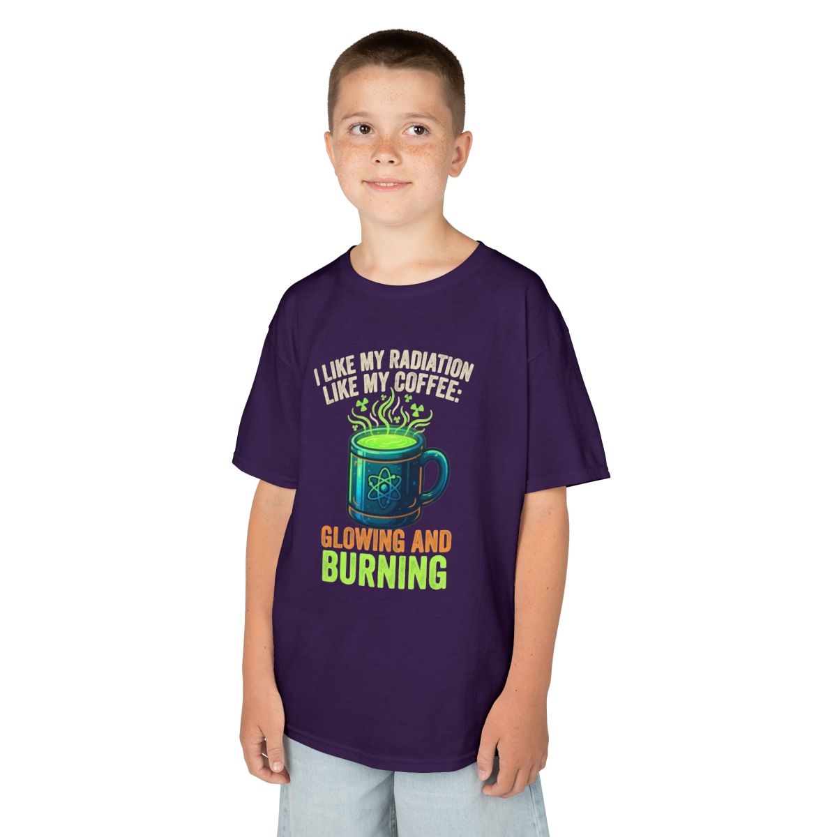 Color: Purple | I Like My Radiation Like My Coffee Kids Tee