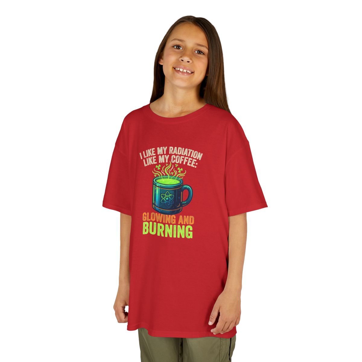 Color: Red | I Like My Radiation Like My Coffee Kids Tee