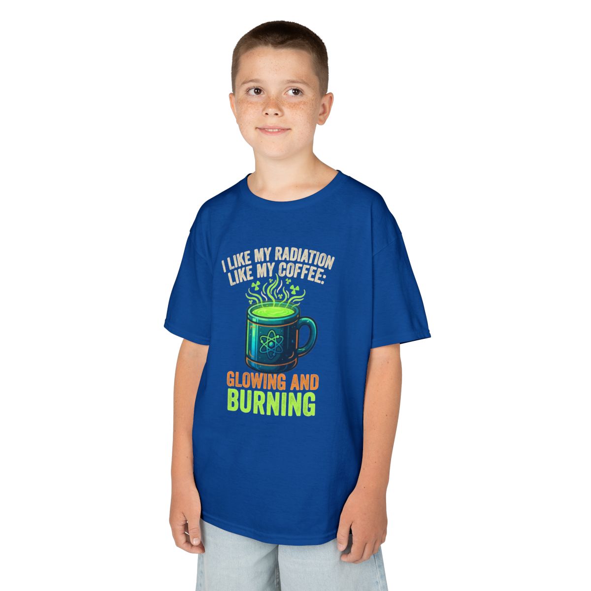 Color: Royal | I Like My Radiation Like My Coffee Kids Tee
