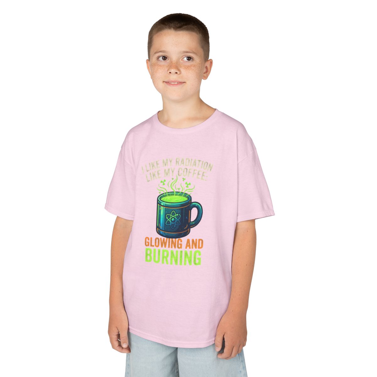 Color: Light Pink | I Like My Radiation Like My Coffee Kids Tee