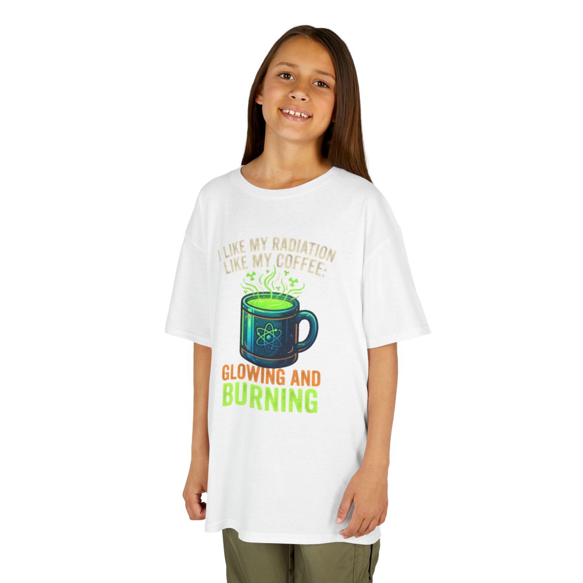 Color: White | I Like My Radiation Like My Coffee Kids Tee