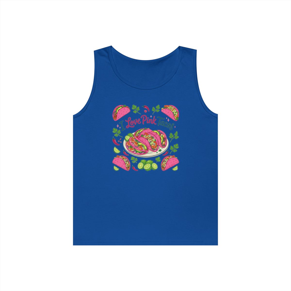 Color: Royal | I Love Pink Tacos Tank Top