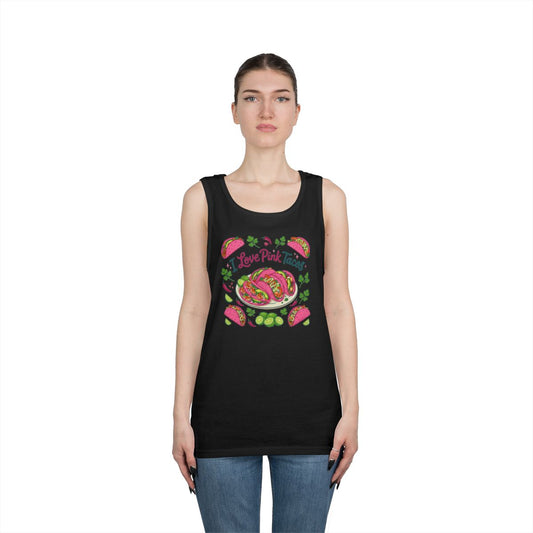 Color: Black | I Love Pink Tacos Tank Top