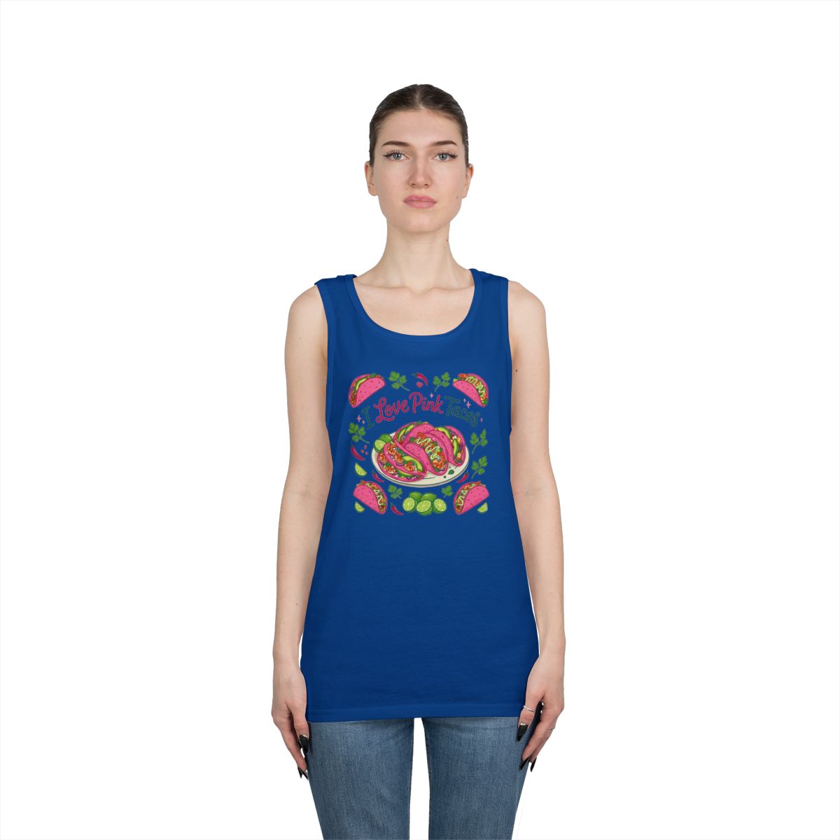 Color: Royal | I Love Pink Tacos Tank Top