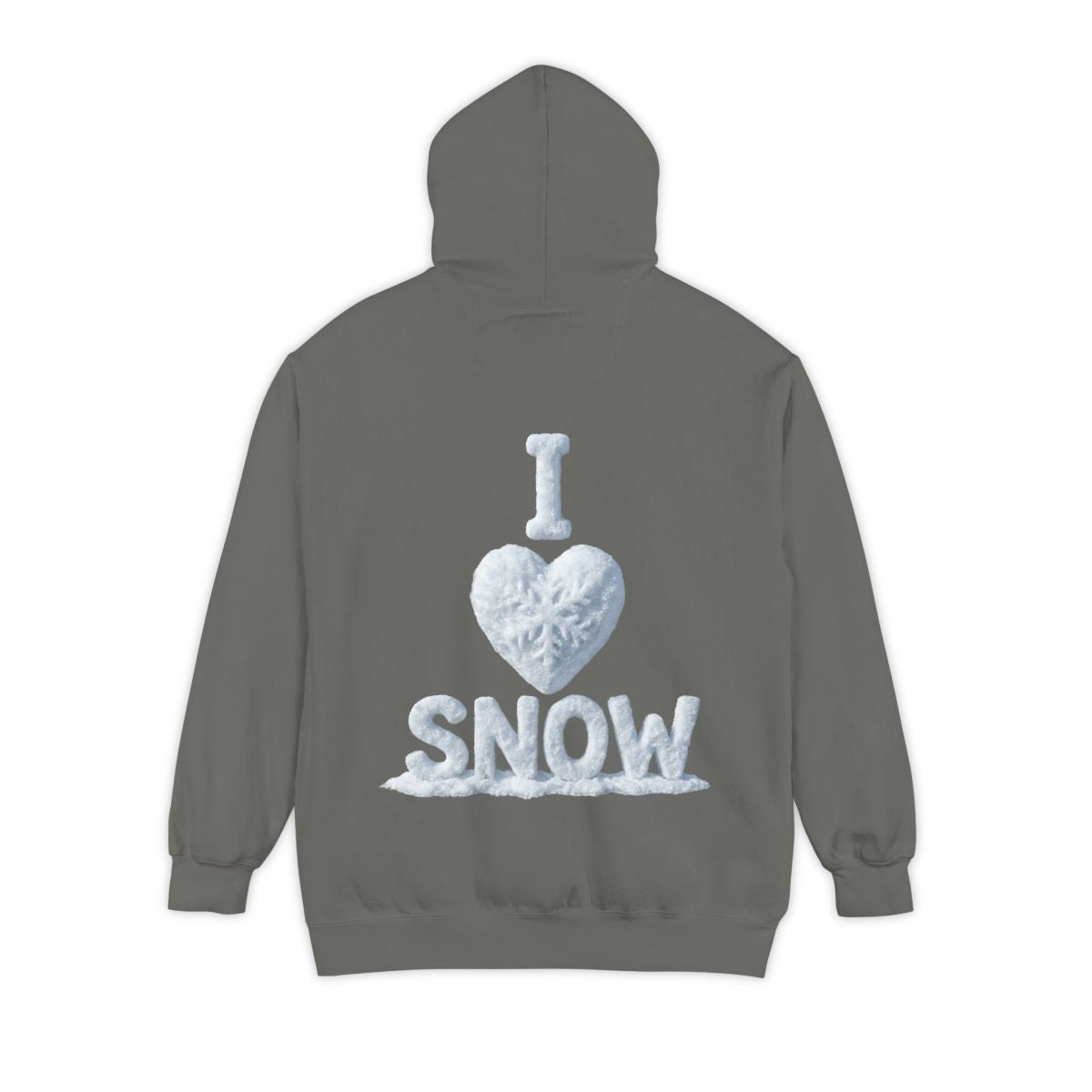 Color: Grey | I Love Snow Garment-Dyed Hoodie