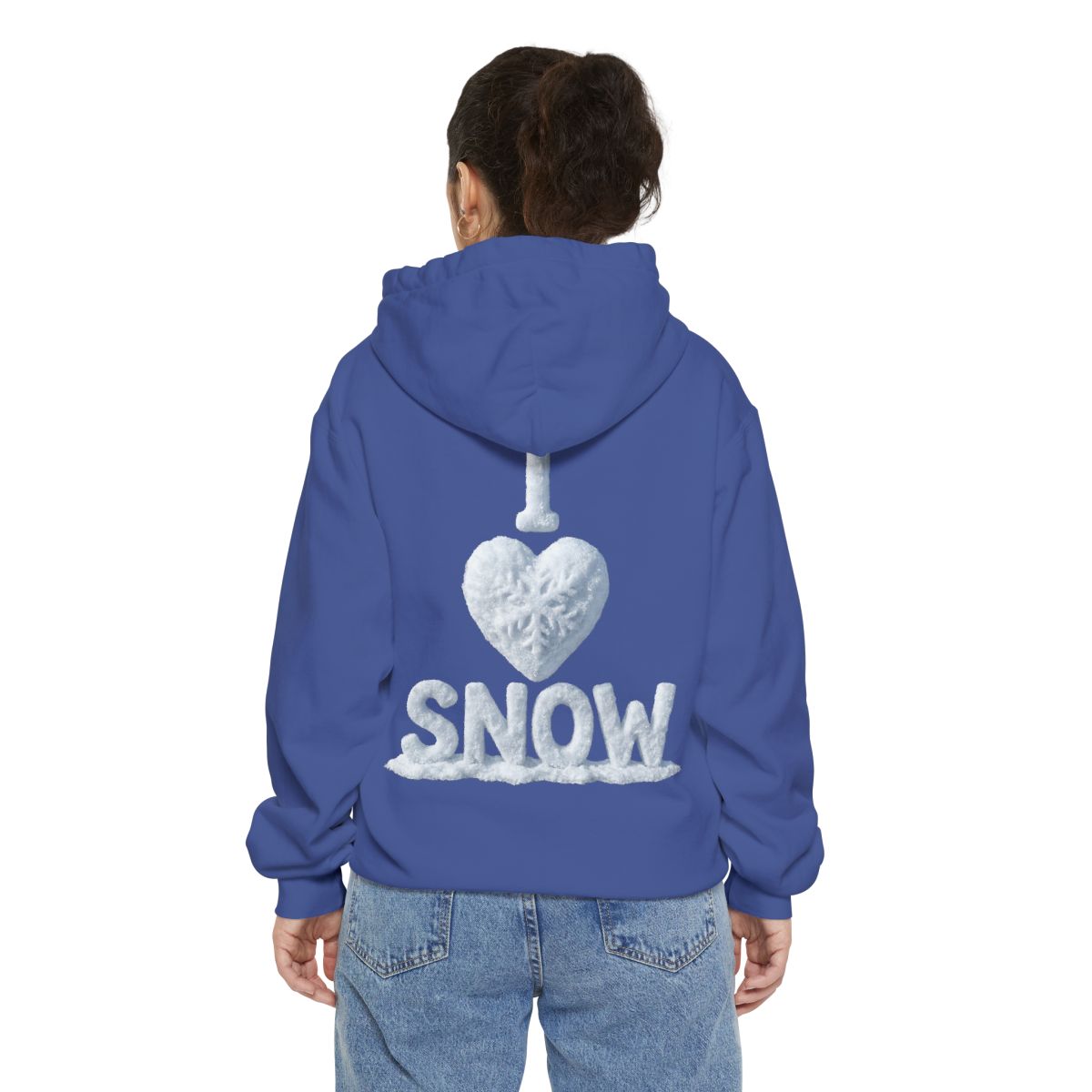 Color: Flo Blue | I Love Snow Garment-Dyed Hoodie