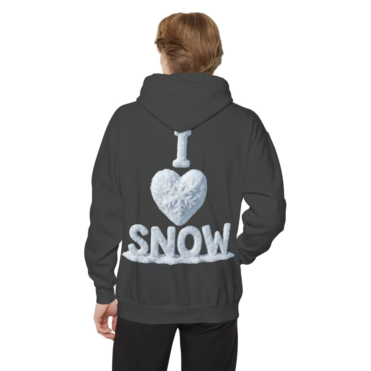 Color: Pepper | I Love Snow Garment-Dyed Hoodie