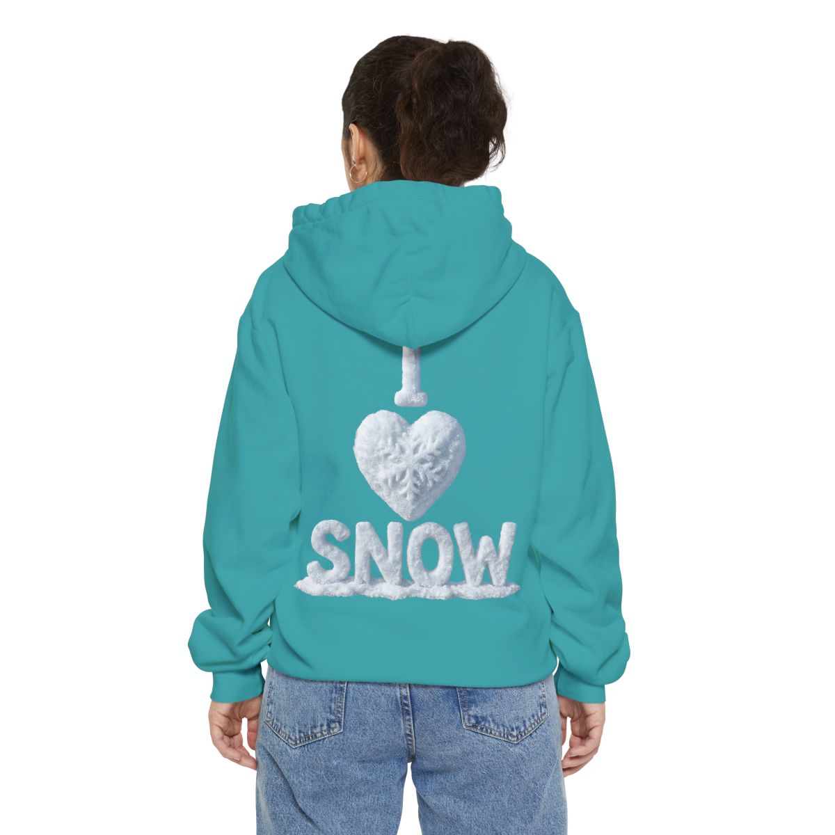 Color: Seafoam | I Love Snow Garment-Dyed Hoodie
