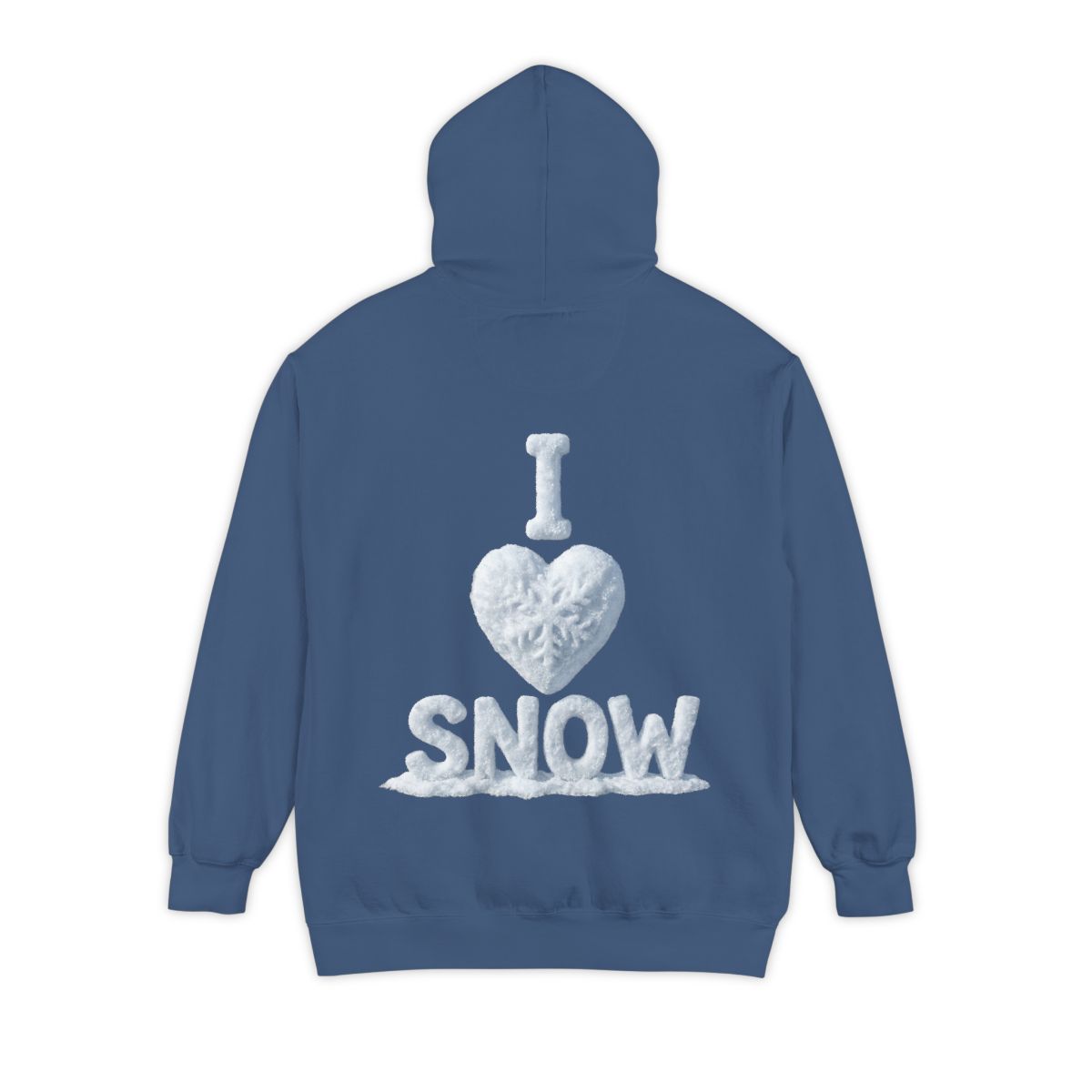 Color: True Navy | I Love Snow Garment-Dyed Hoodie