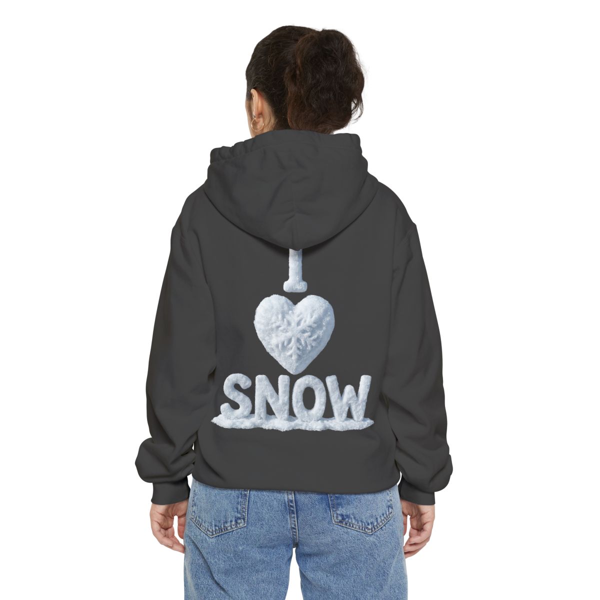 Color: Pepper | I Love Snow Garment-Dyed Hoodie