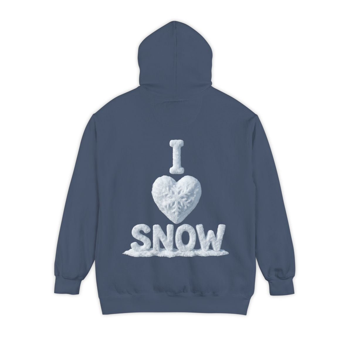 Color: Denim | I Love Snow Garment-Dyed Hoodie