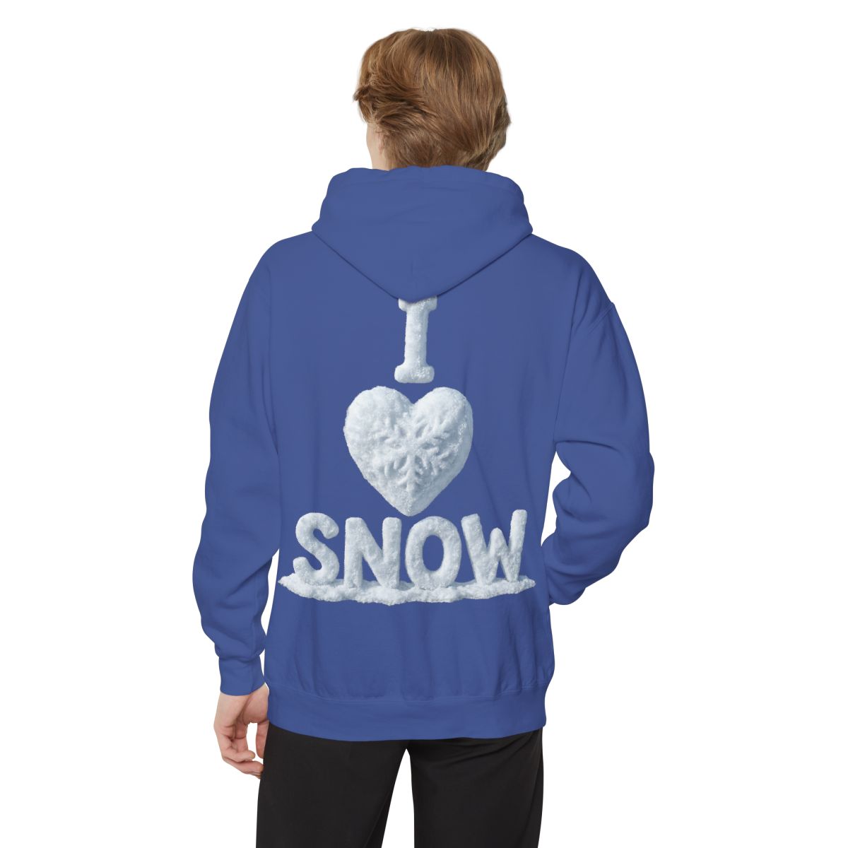 Color: Flo Blue | I Love Snow Garment-Dyed Hoodie