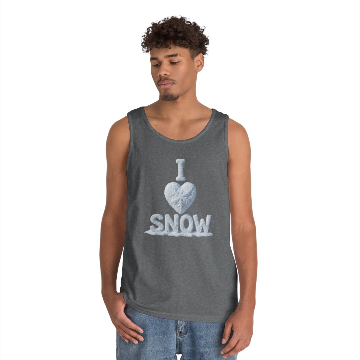 Color: Graphite Heather | I Love Snow Tank Top