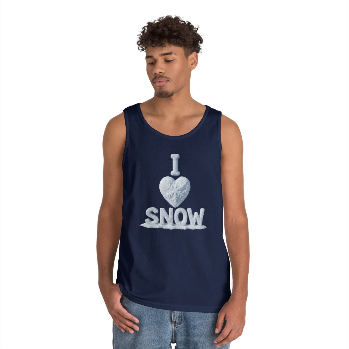 Color: Navy | I Love Snow Tank Top