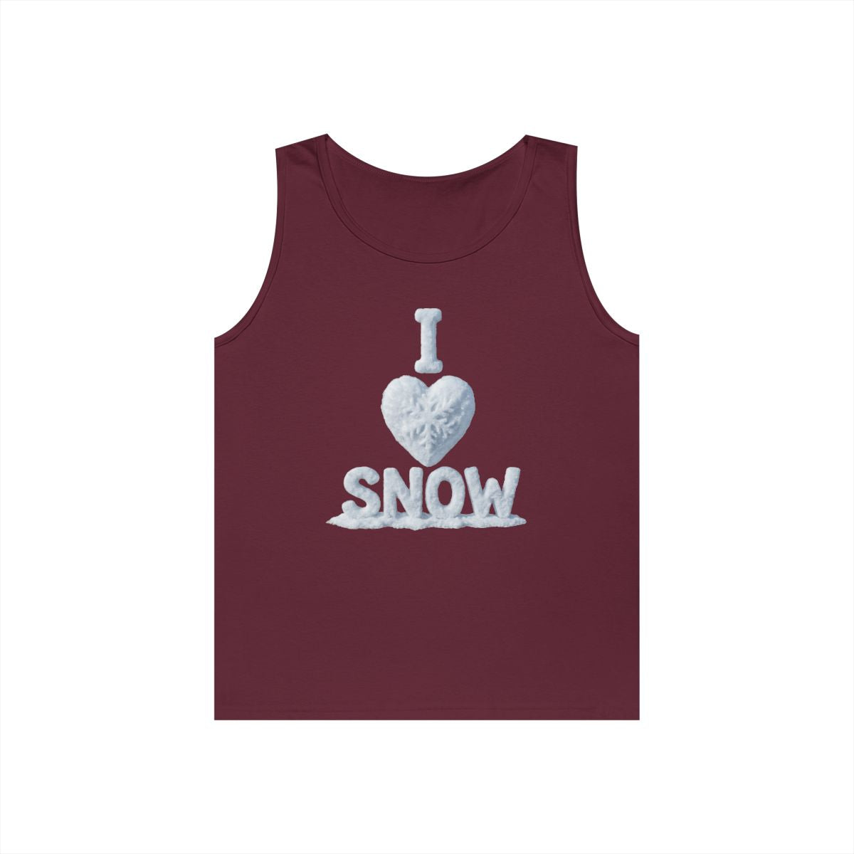 Color: Maroon | I Love Snow Tank Top