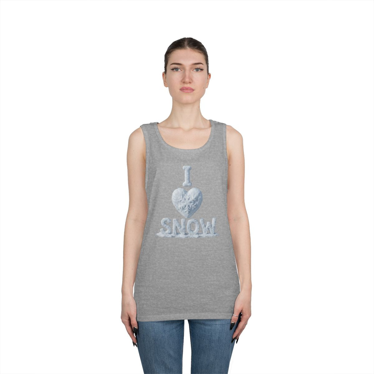 Color: Sport Grey | I Love Snow Tank Top