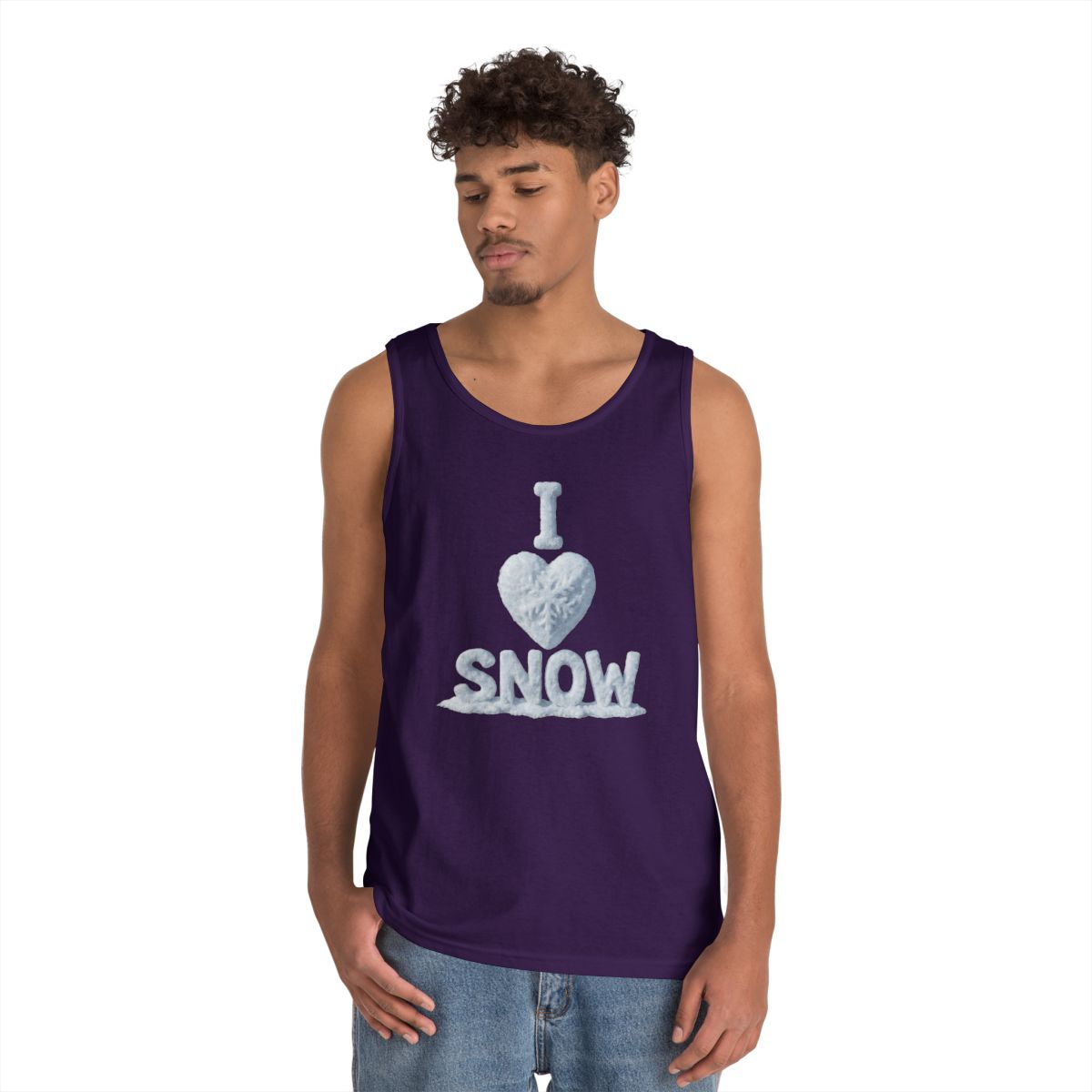 Color: Purple | I Love Snow Tank Top
