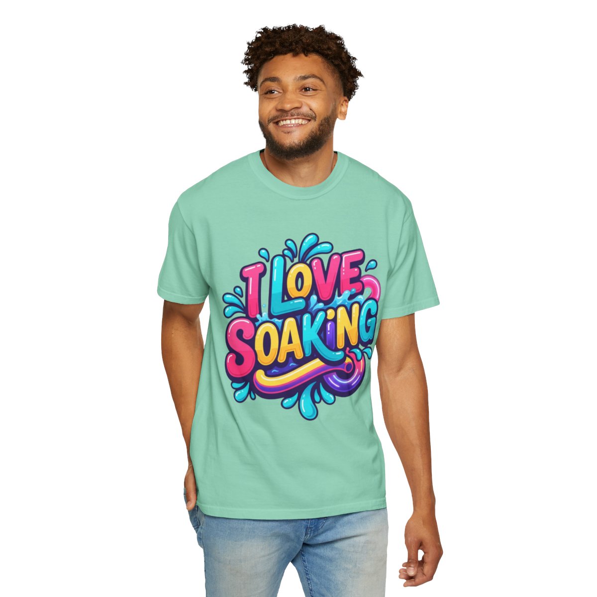 Color: Island Reef | I Love Soaking Unisex Garment-Dyed Tee