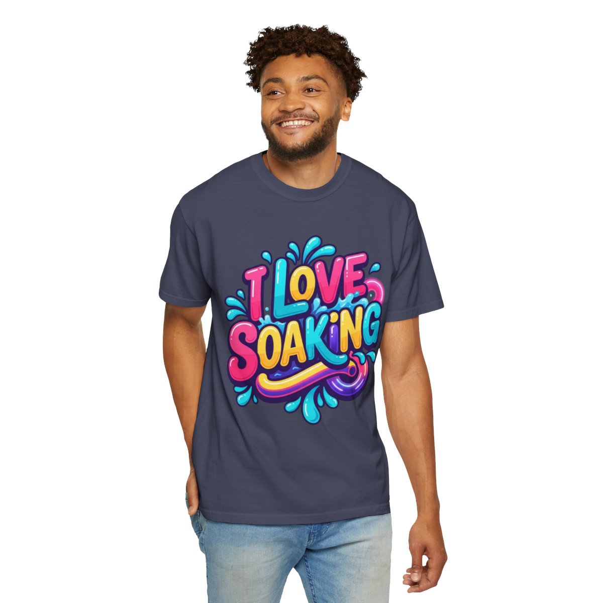 Color: Denim | I Love Soaking Unisex Garment-Dyed Tee