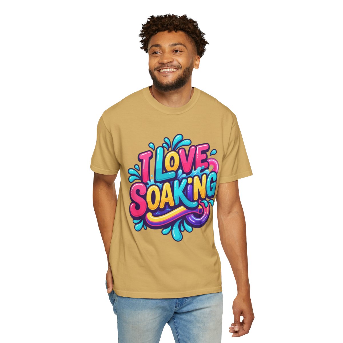 Color: Mustard | I Love Soaking Unisex Garment-Dyed Tee