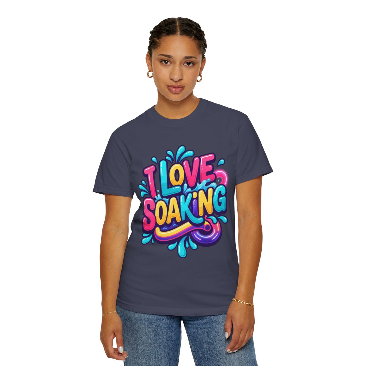 Color: Denim | I Love Soaking Unisex Garment-Dyed Tee