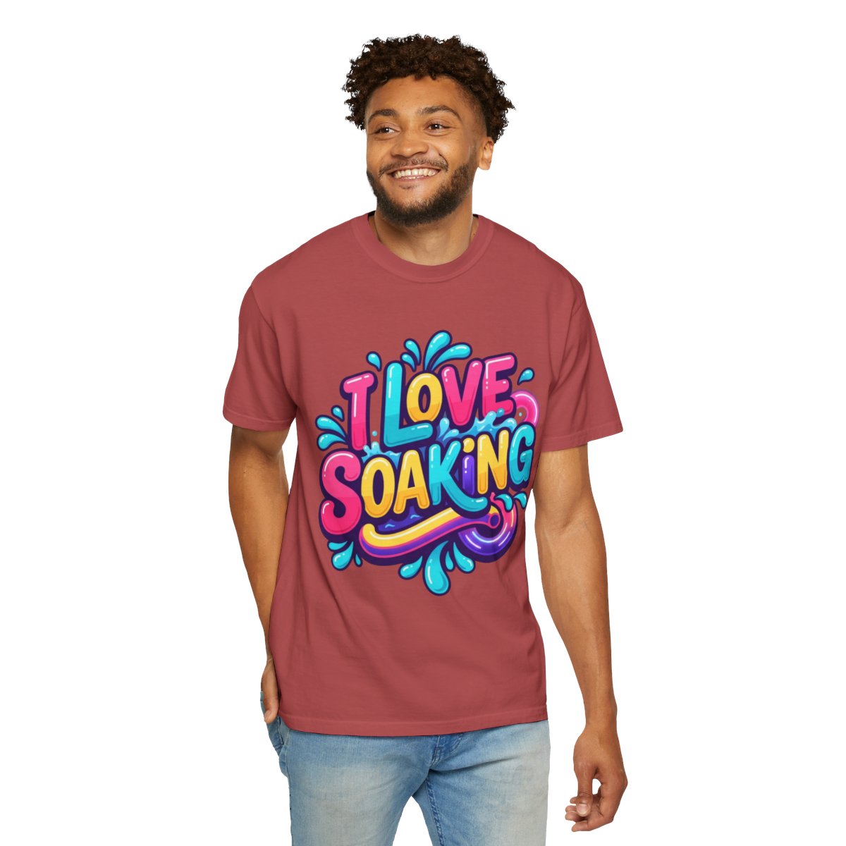 Color: Crimson | I Love Soaking Unisex Garment-Dyed Tee