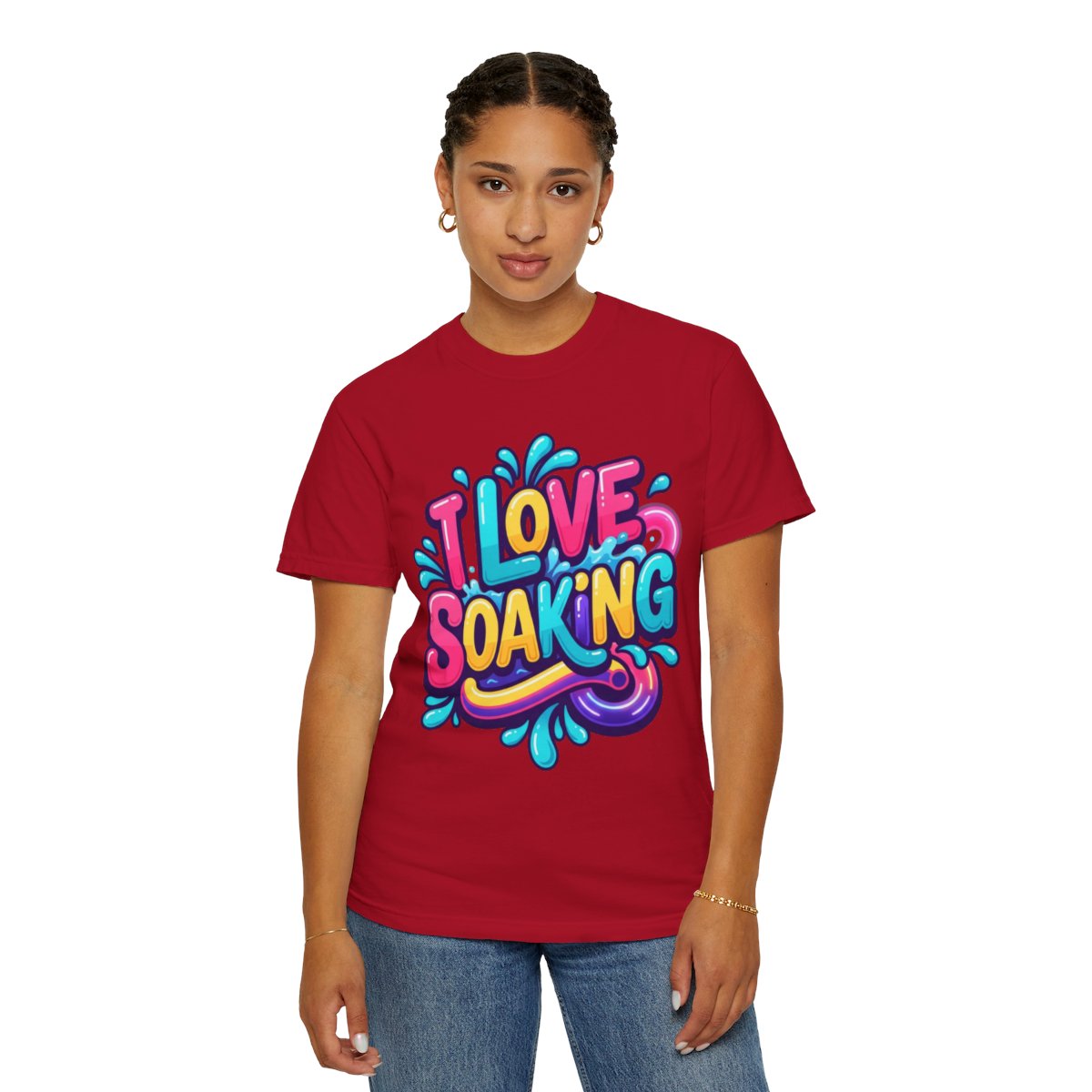 Color: Red | I Love Soaking Unisex Garment-Dyed Tee