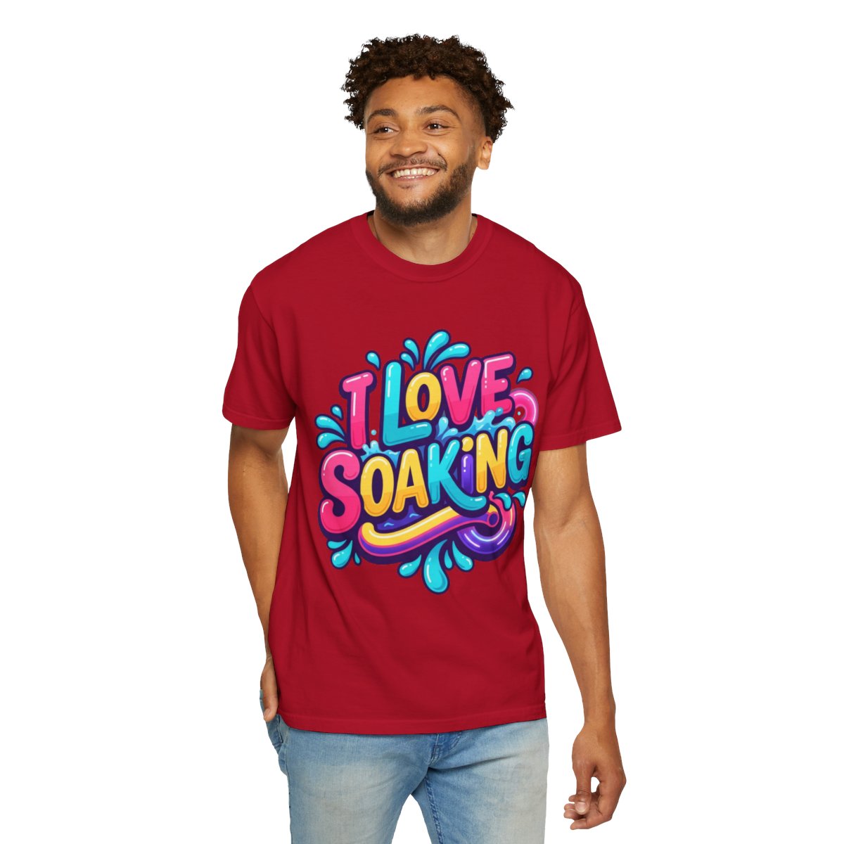 Color: Red | I Love Soaking Unisex Garment-Dyed Tee
