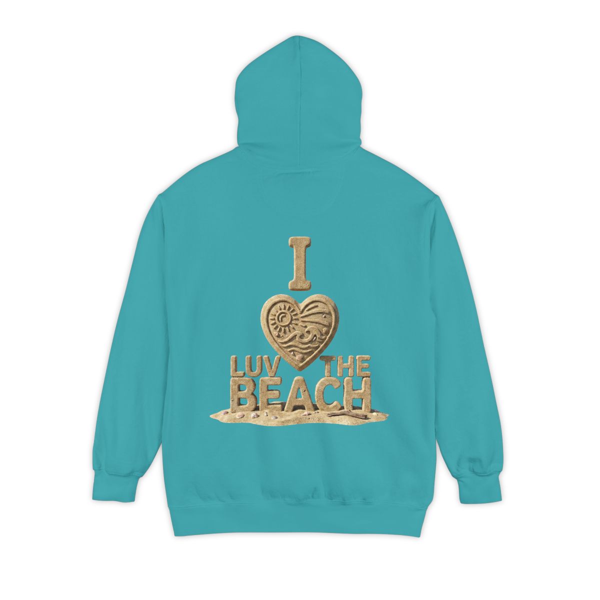Color: Seafoam | I Luv The Beach Garment-Dyed Hoodie